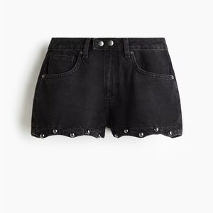 H&M Black Denim Shorts with Studs